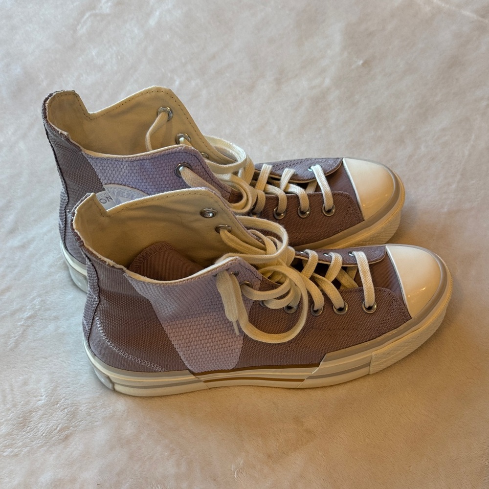 Converse High-Top Sneakers in Purple and Cream